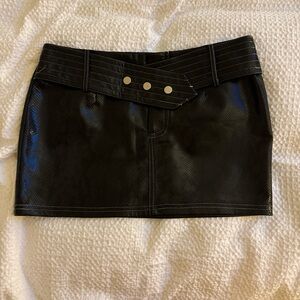 PrettyLittleThing Black Mini Skirt with Button Detail